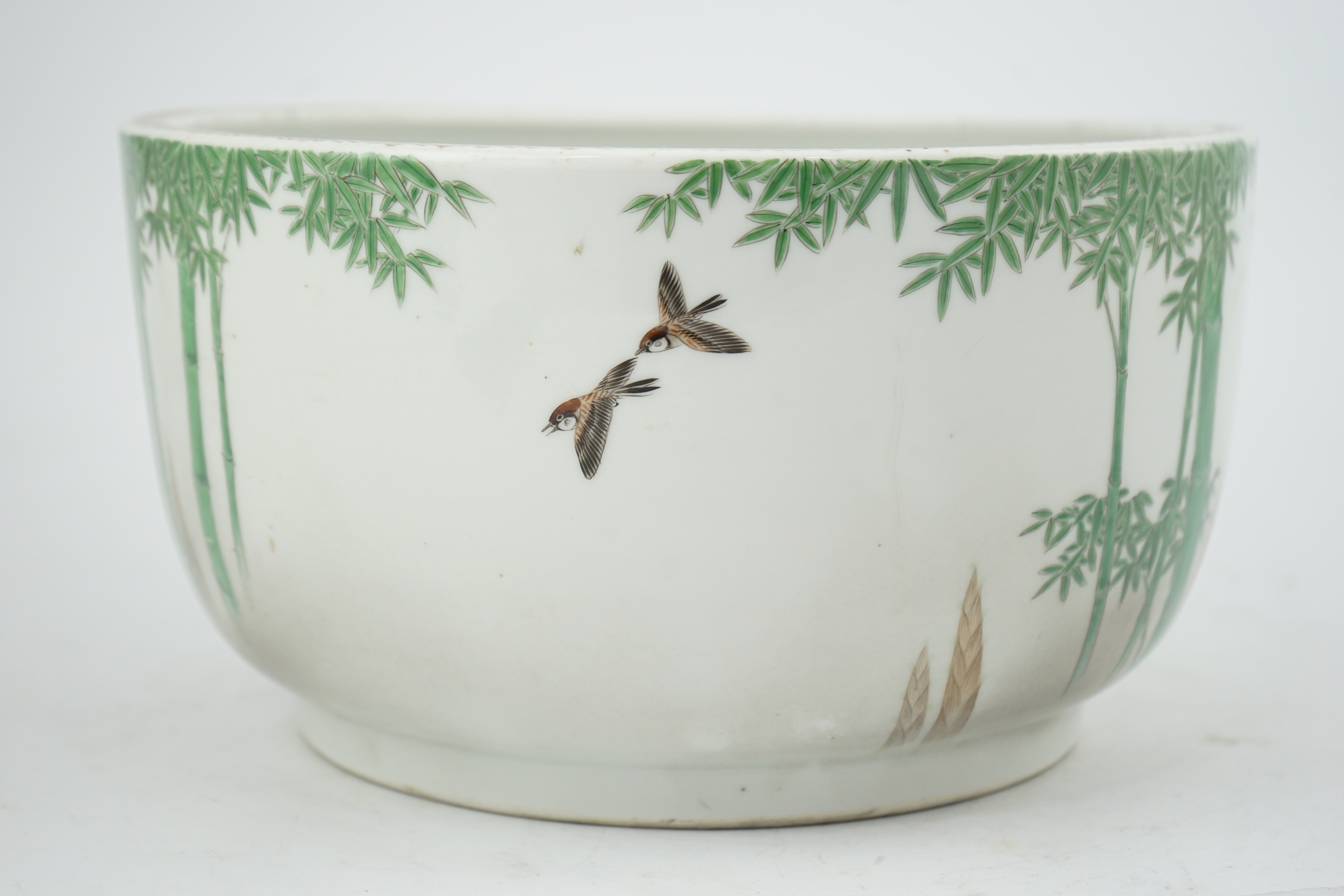 A large 19th century Japanese porcelain bowl, 31.3cm diameter. Condition - good